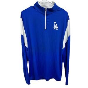 Fanatics Los Angeles Dodgers Blue Mens Large Pullover MLB LA Baseball 1/4 Zip
